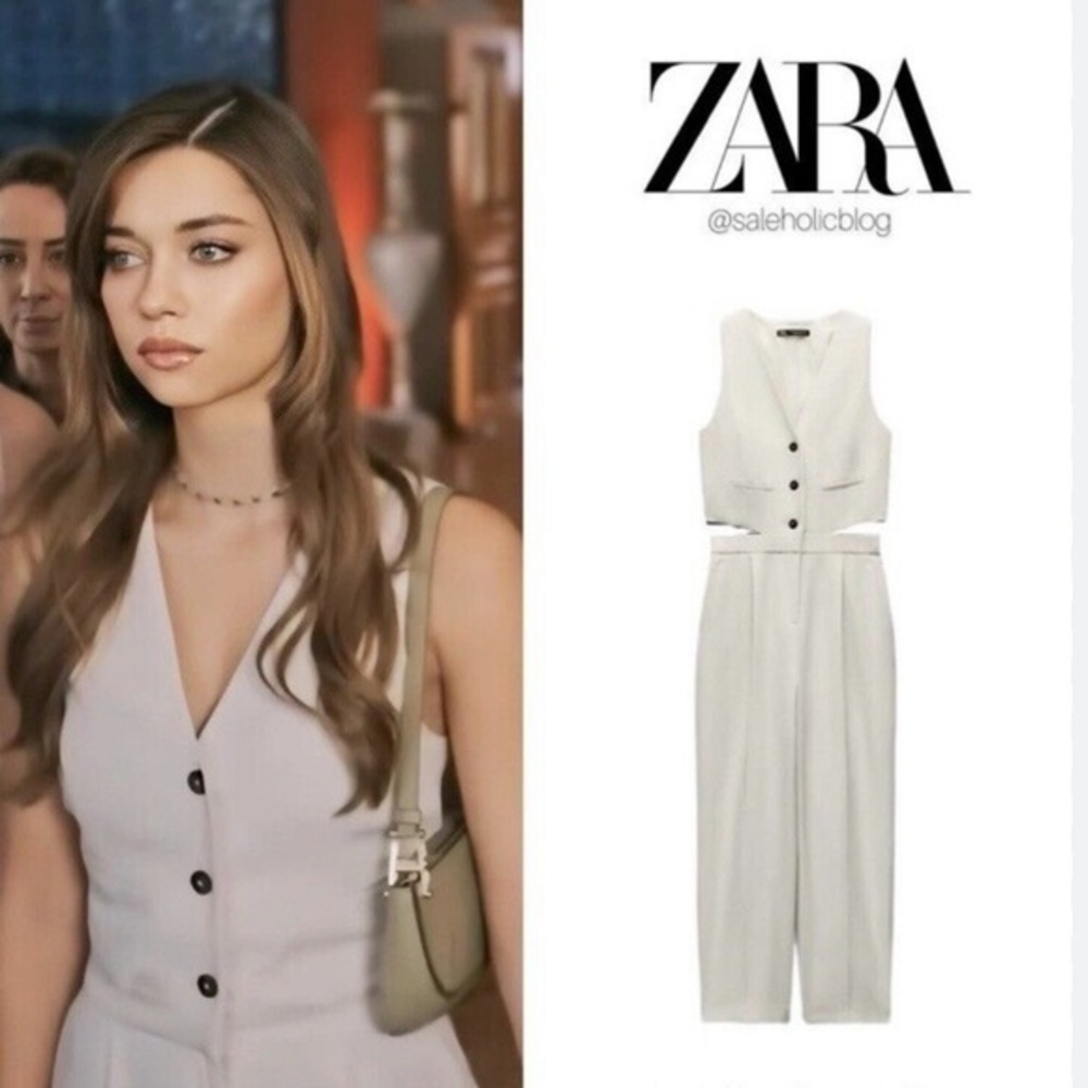 Zara White Sleeveless Jumpsuit